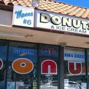 the front of a donut shop