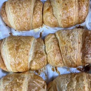 a tray of croissants