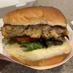 Crab cake burger