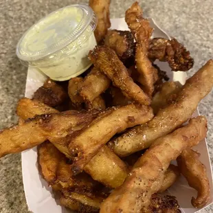 Eggplant fries were divine
