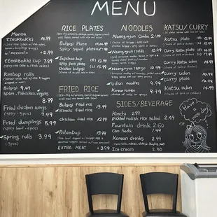 Current menu November 2023