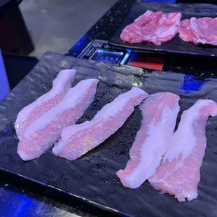 raw meat being prepared