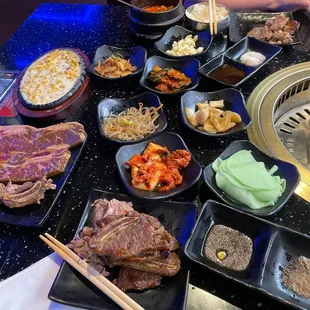 Can't even finish the galbi, because it's too salty.