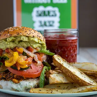 a burger and fries