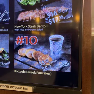 a menu for a fast food restaurant