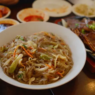 Japchae and Galbi