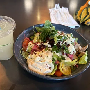 Mint lemonade and a build your own bowl!