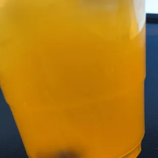 Drink after he attempted to take the pearls out. He missed one tho