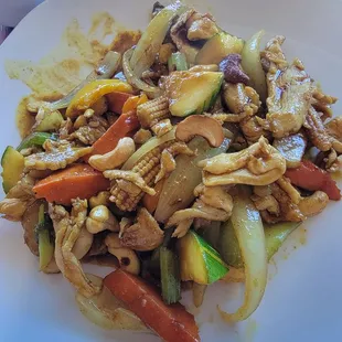 Cashew chicken.. my mom loves it