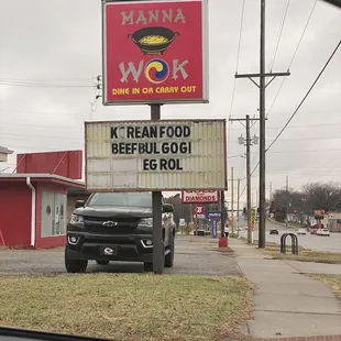 a truck parked in front