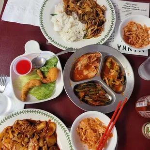 Shrimp tempura and side dishes