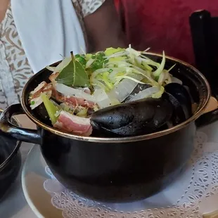 The presentation of the mussels bowl was impressive