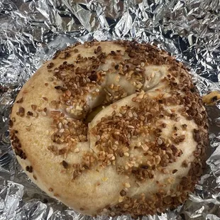 Bacon egg and cheese on garlic bagel!