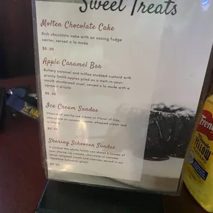 Dessert Menu