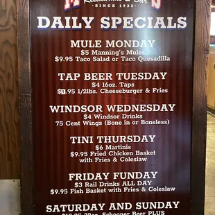 Daily Specials
