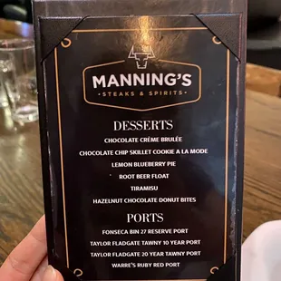Dessert Menu