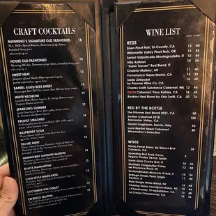 Drinks Menu