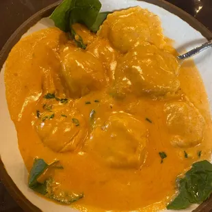 Lobster Ravioli in Blush Vodka sauce