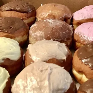 Paczki lemon, apple, custard, strawberry and raspberry.