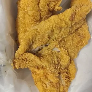 Excellent catfish dinner served with 2 sides - Mac n Cheese and Green Beans tonight