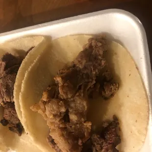 Ordered Asada tacos and this is what I got, a taco full of fat and cartilage, couldn&apos;t even eat the taco.