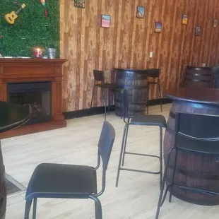 Photos of the menu and dining area