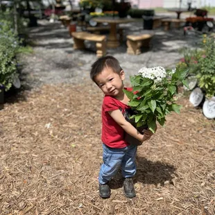 Even the kid loves their plants