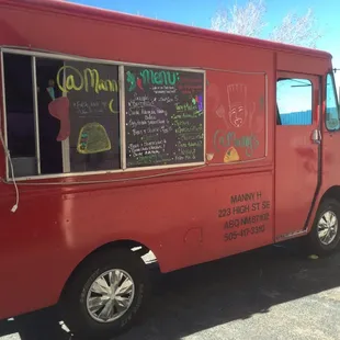 a red food truck