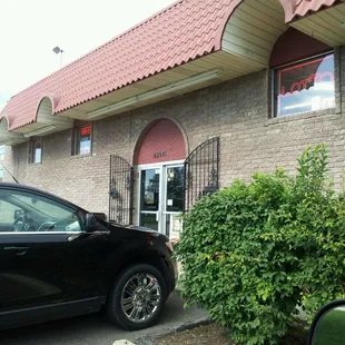 a car parked outside