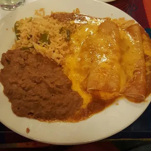 My favorite 3 cheese enchiladas.