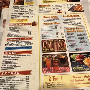 The menu