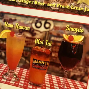Rum runners are strong and will light you up quick! Make sure you stir them first.