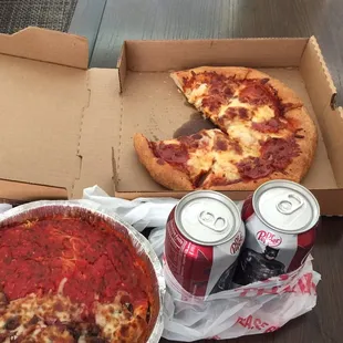 Personal pan pizza &amp; chicken Parmesan.