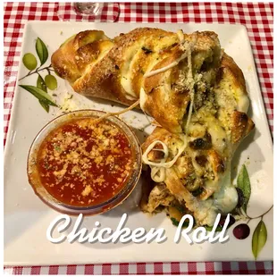 Chicken Roll is another delicious meal I had at Manny&apos;s Pizza Flagler Plaza yummy!!