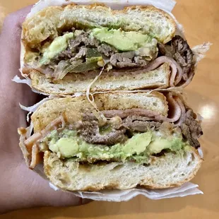 two halves of a sandwich