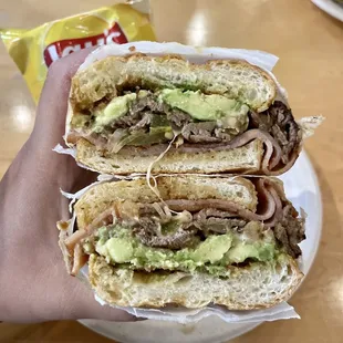 two halves of a sandwich