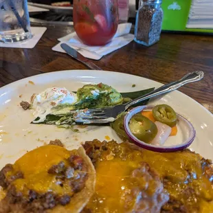 Half order of nachos with ground beef. Very good.