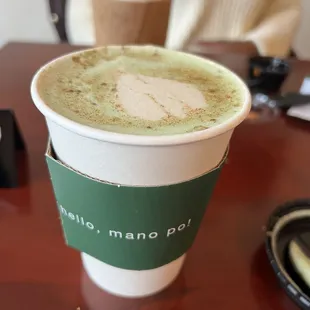 Pandan pistachio milk chai latte