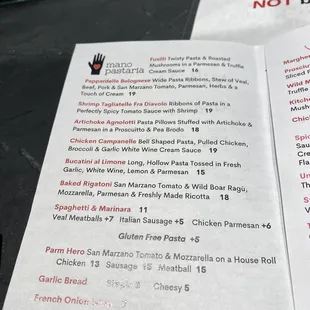 Paper menu