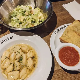 Agnolotti, Brown Butter, Lemon &amp; Parmesan | Garlic Bread (added side of marinara)