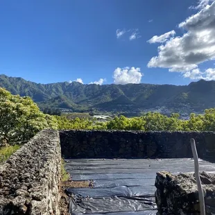 Heiau was rebuilt overlooking Koolaus the clearest day I've seen in HNL