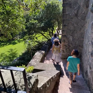 Descending near basalt built Castle home