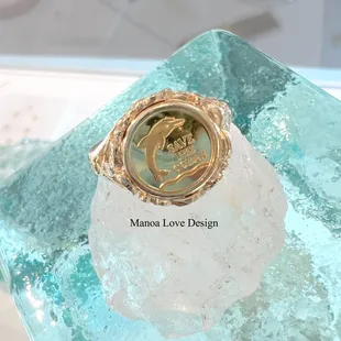 24k dolphin ring