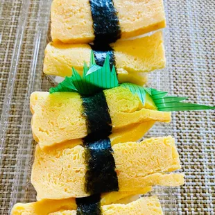 a close up of a sushi roll