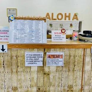 the front desk of a sushi restaurant