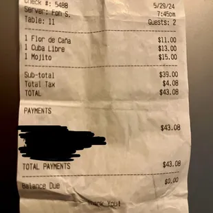 menu