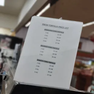 a menu for a restaurant