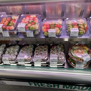 Fresh prepared sushi