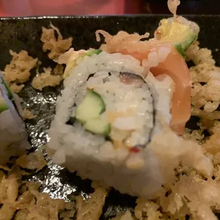 Spring Train roll that supposed to have salmon and tuna,