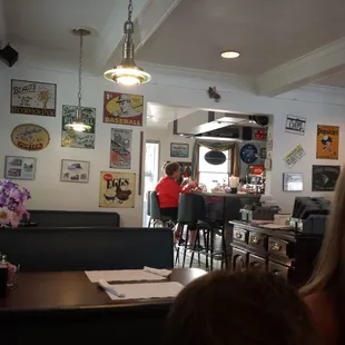 View from the corner booth over looking the area.